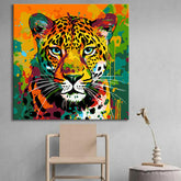 Malen nach Zahlen - Bunter Leopard im Picasso-Stil